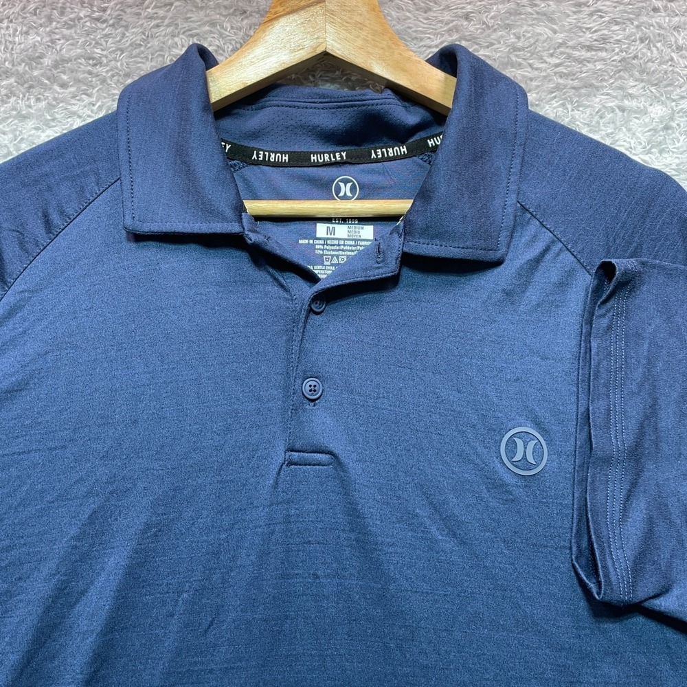 Hurley Mens Navy Blue Performance Polo Shirt Short Sleeve Golf Active Size M